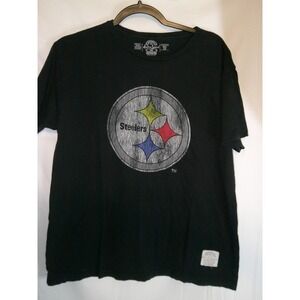 Rare Retro Sport Pittsburgh Steelers‎ Black T-Shirt NFL Football Mens Large